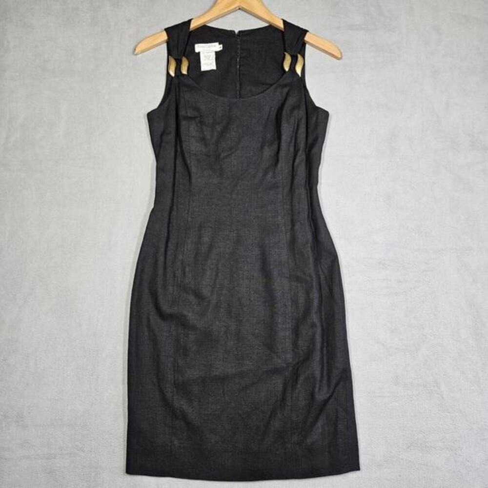 Vintage Ann Taylor Dress‎ Womens 2 Black Sleeveless Linen Blend Old Money USA